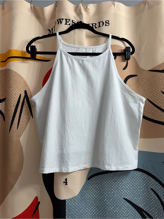 torrid Tops - torrid White High Neck Double-Strap Tank Top